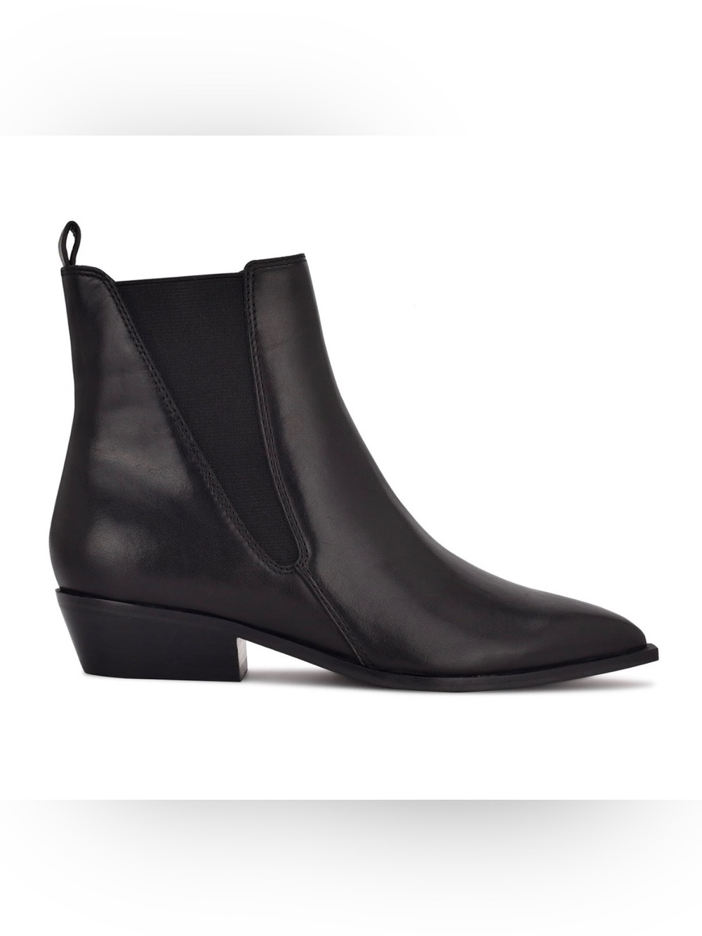 Nine West Black Leather Danzy Chelsea Ankle Boot - Women 8